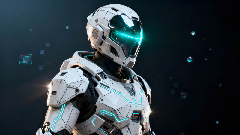 未來戰士身著盔甲科技感十足-圖片