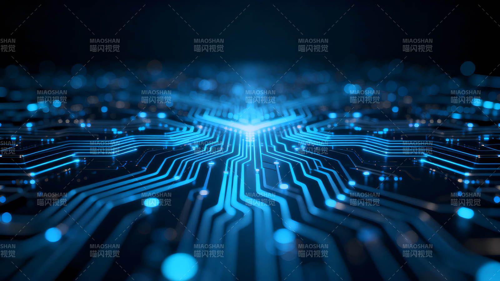 電路板藍色科技感設計-圖片