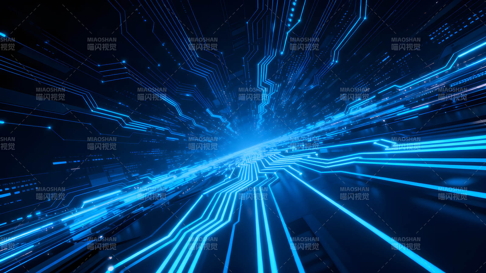 電路藍(lán)光科技感未來-圖片