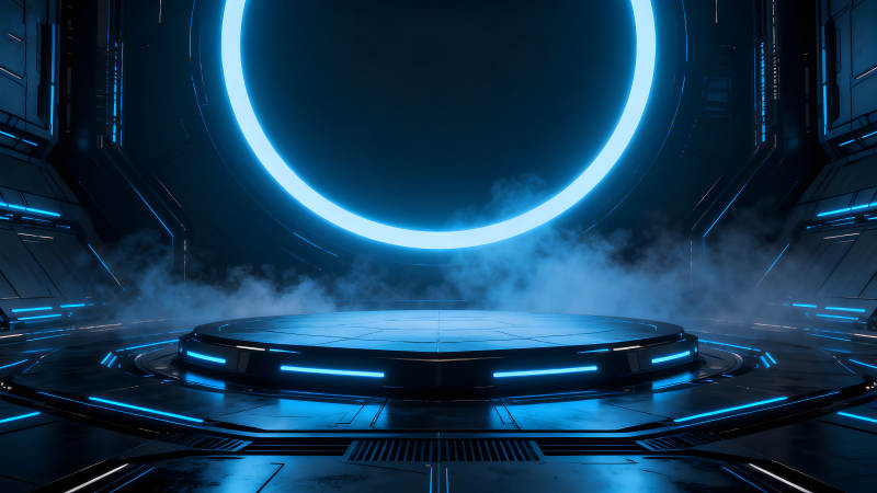 未來科技感舞臺背景燈光炫酷-圖片