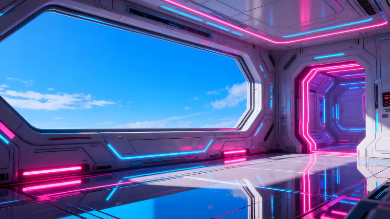 未来科幻空间视野开阔光线充足-图片