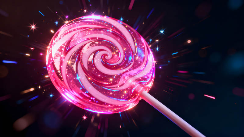 閃耀棒棒糖背景充滿夢幻光芒-圖片