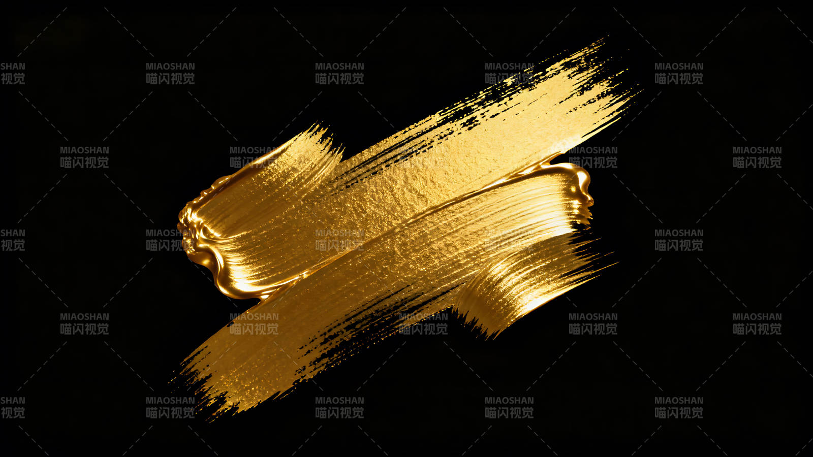 金色笔触在黑色背景上闪耀-图片