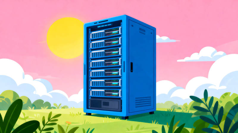 服務器在風景中運行-圖片