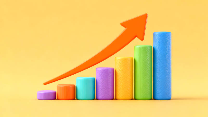 增長趨勢圖表展現經濟發展-圖片