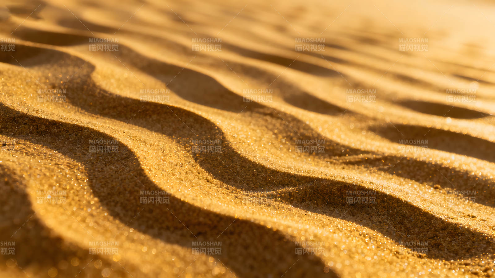 沙丘紋理金黃光影交織細膩的畫面-圖片