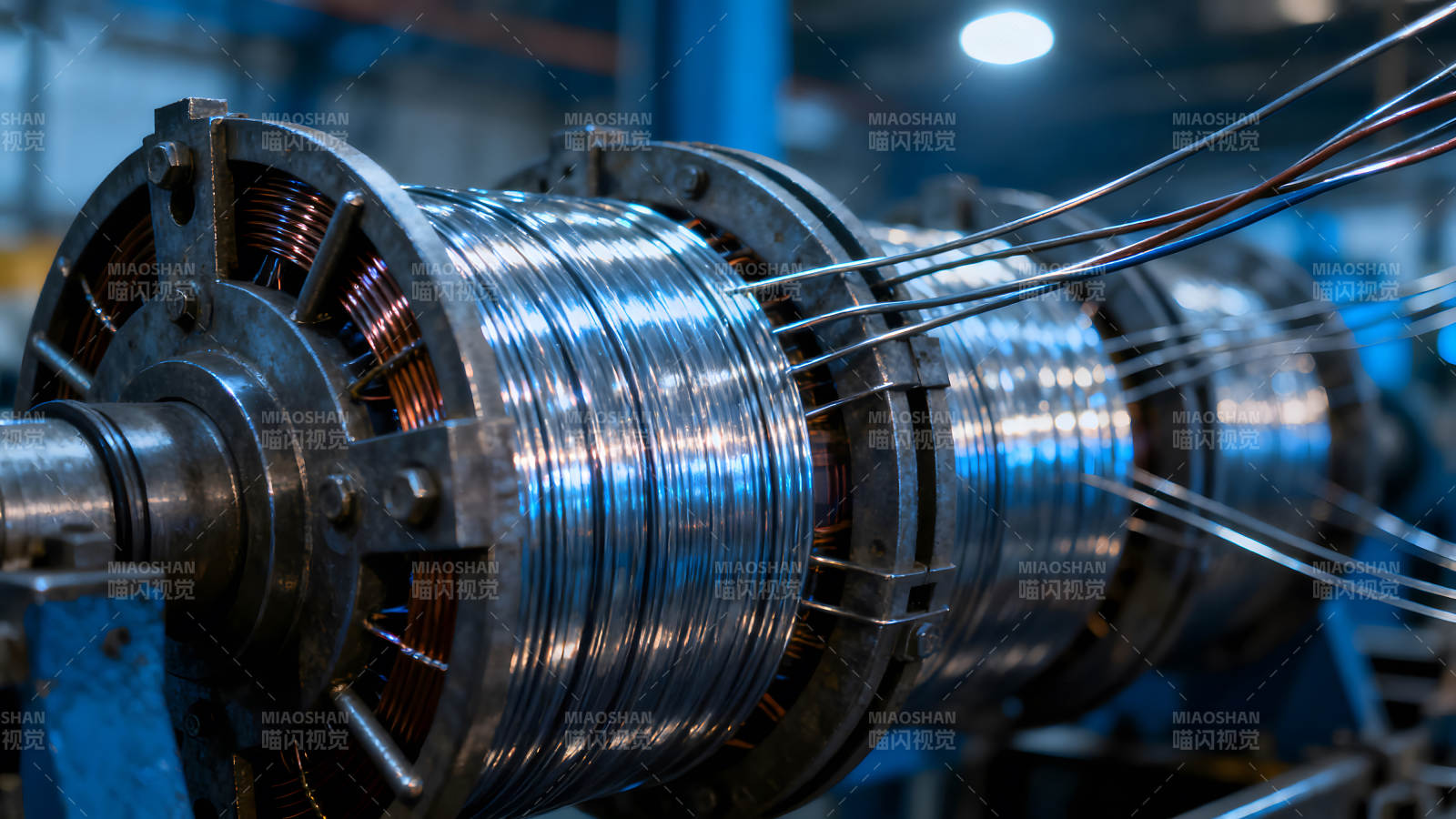 工業(yè)設(shè)備特寫(xiě)金屬線圈纏繞-圖片