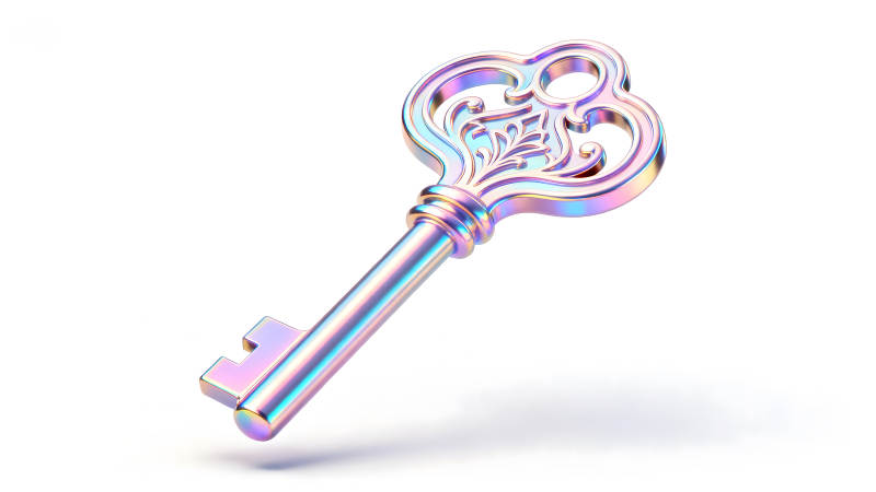 金屬彩色鑰匙設計藝術-圖片