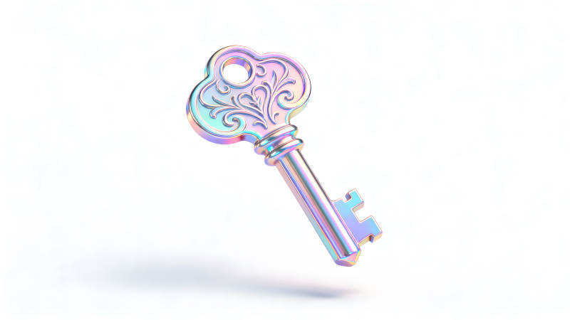 復古鑰匙閃耀光芒的藝術設計-圖片