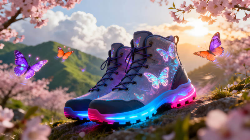 夢幻蝴蝶鞋春日景色-圖片