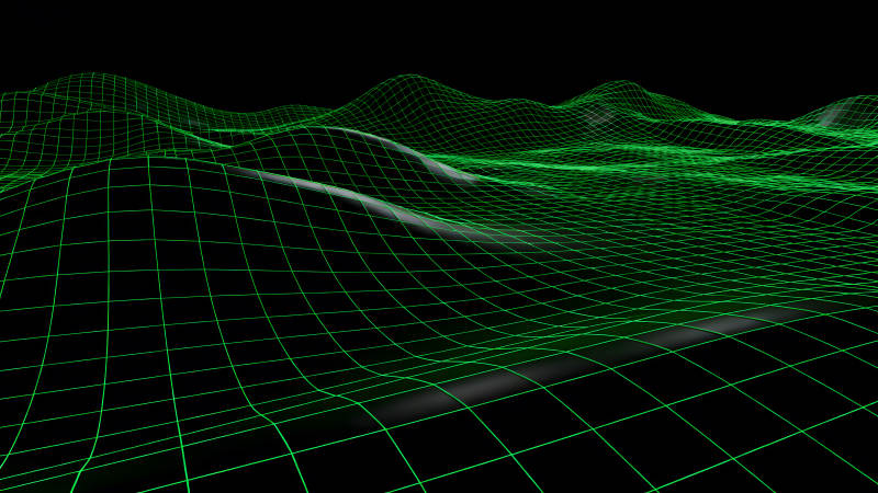 綠色網(wǎng)格地形抽象圖案-圖片