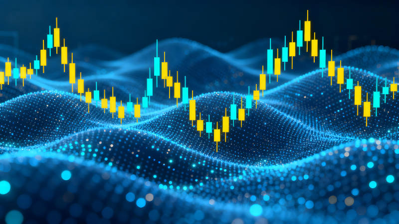 股市行情圖表展示科技感-圖片