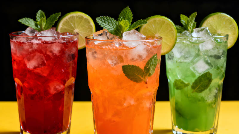 彩色飲品清爽夏日-圖片