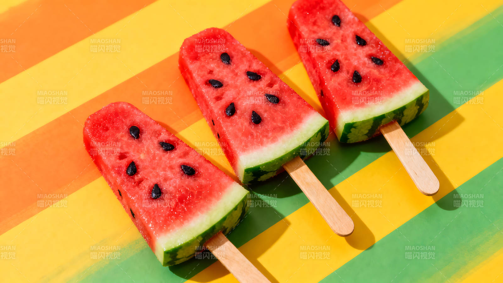 西瓜冰棍盛夏清凉解暑-图片