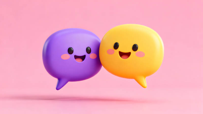 兩個(gè)可愛(ài)的卡通對(duì)話(huà)氣泡-圖片