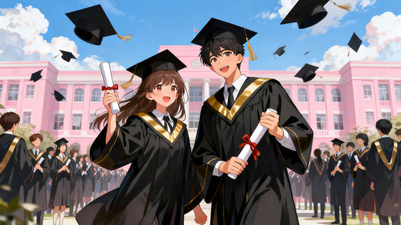 畢業(yè)典禮的快樂時刻-圖片