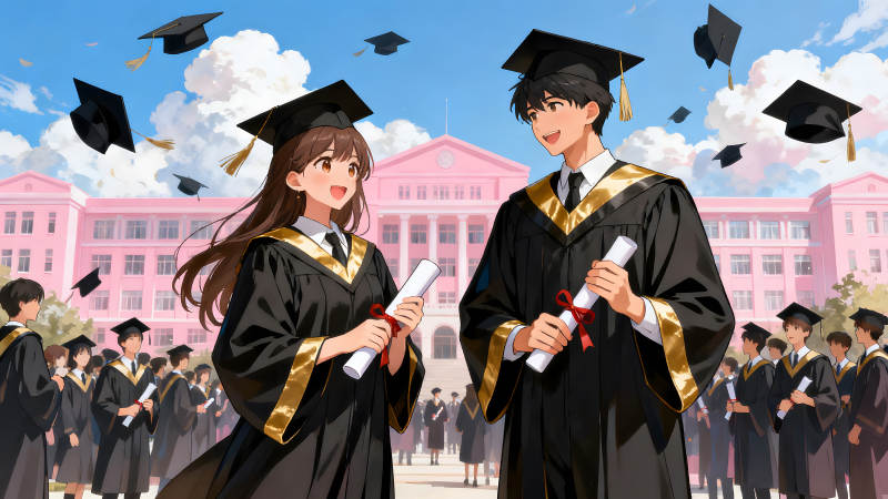 畢業(yè)典禮喜悅時刻陽光明媚-圖片