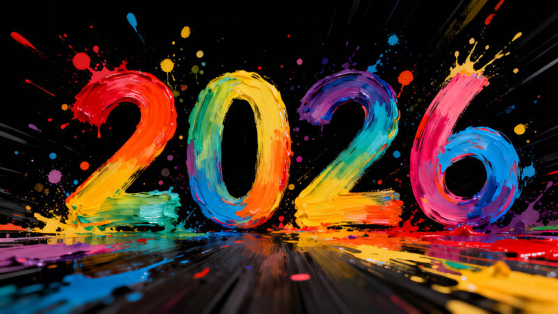 彩虹數(shù)字2026潑墨藝術(shù)設(shè)計(jì)-圖片