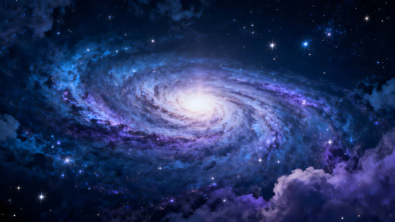 宇宙旋渦星系絢麗星空-圖片