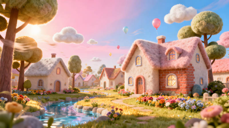 夢幻童話小鎮景色宜人充滿活力-圖片