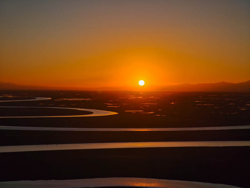 日落湖光-攝影圖