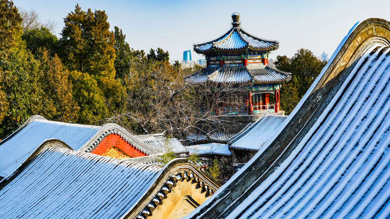 古建筑屋顶风光-摄影图