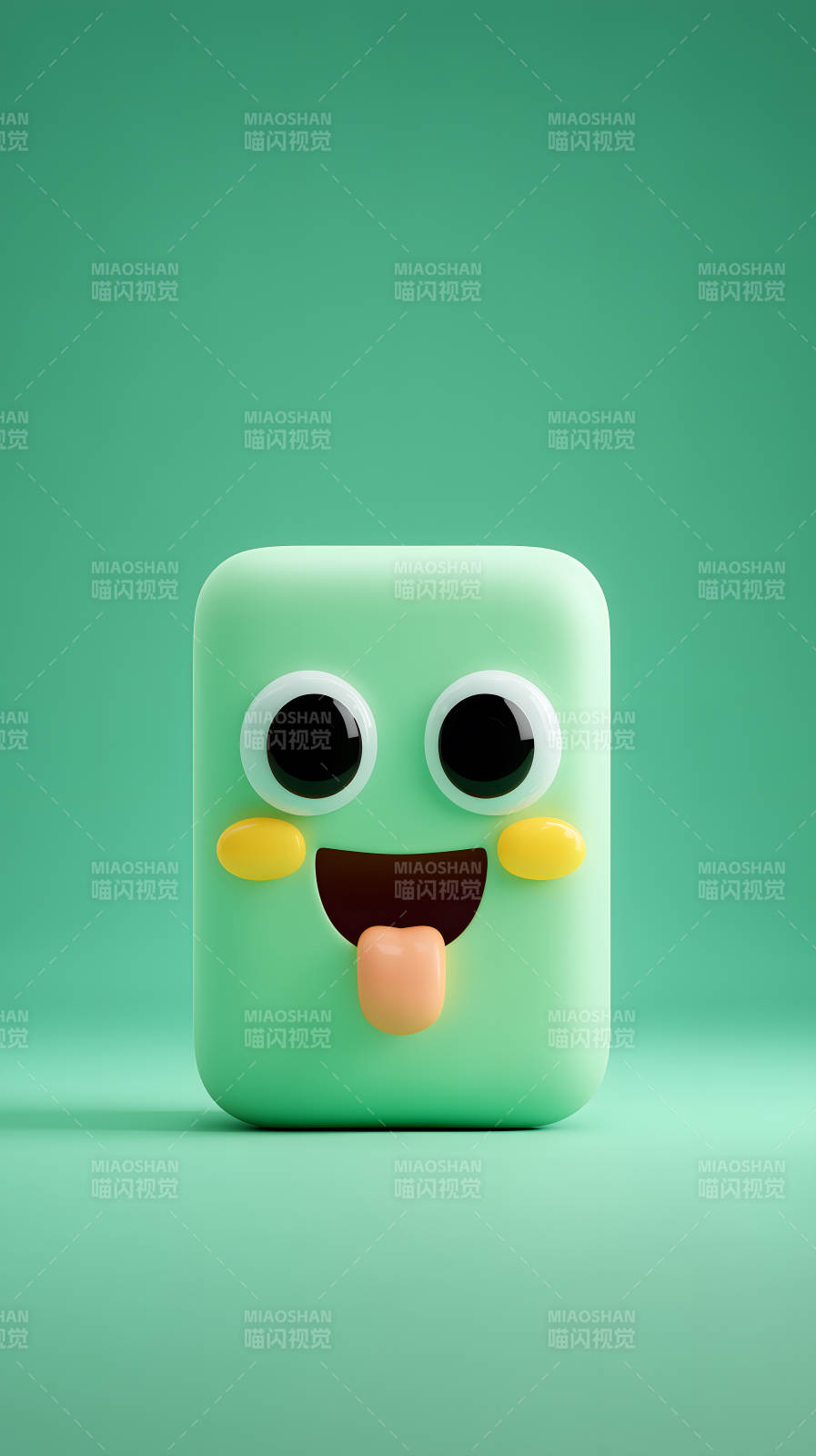 卡通方块表情可爱搞怪吐舌头图片