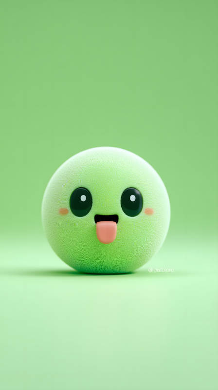 毛茸茸的绿色卡通形象图片