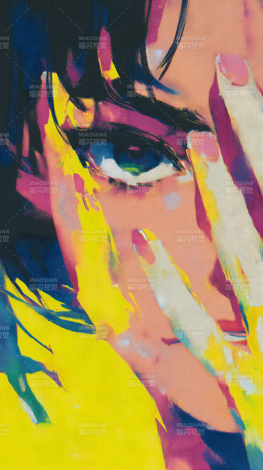 艺术家笔触风格的眼眸图片