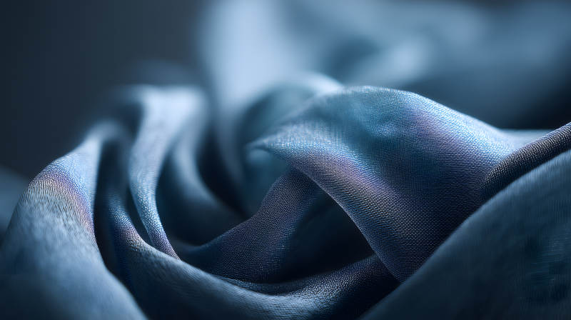 蓝色丝绸纹理特写质感十足图片