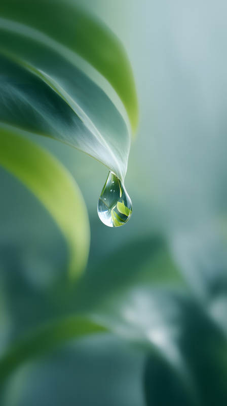 叶片水珠特写清新自然图片