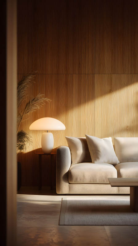 温馨现代风格客厅阳光洒入木质背景图片