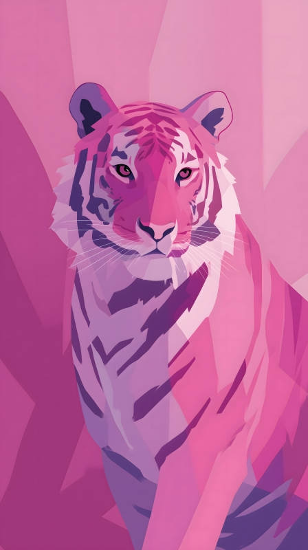 粉色老虎的抽象艺术图片