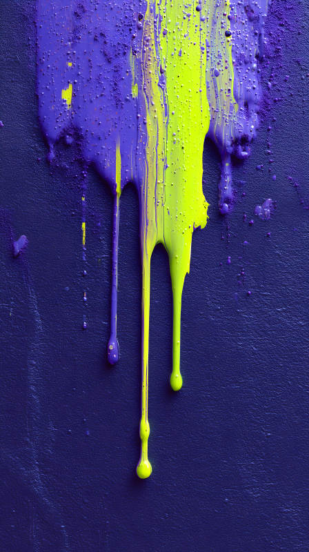 紫色黄色油漆滴落艺术抽象风格图片