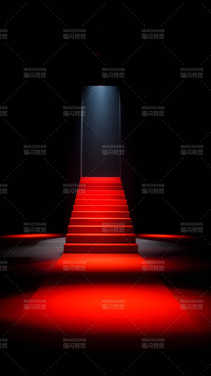 红色的楼梯通往光明黑暗中图片