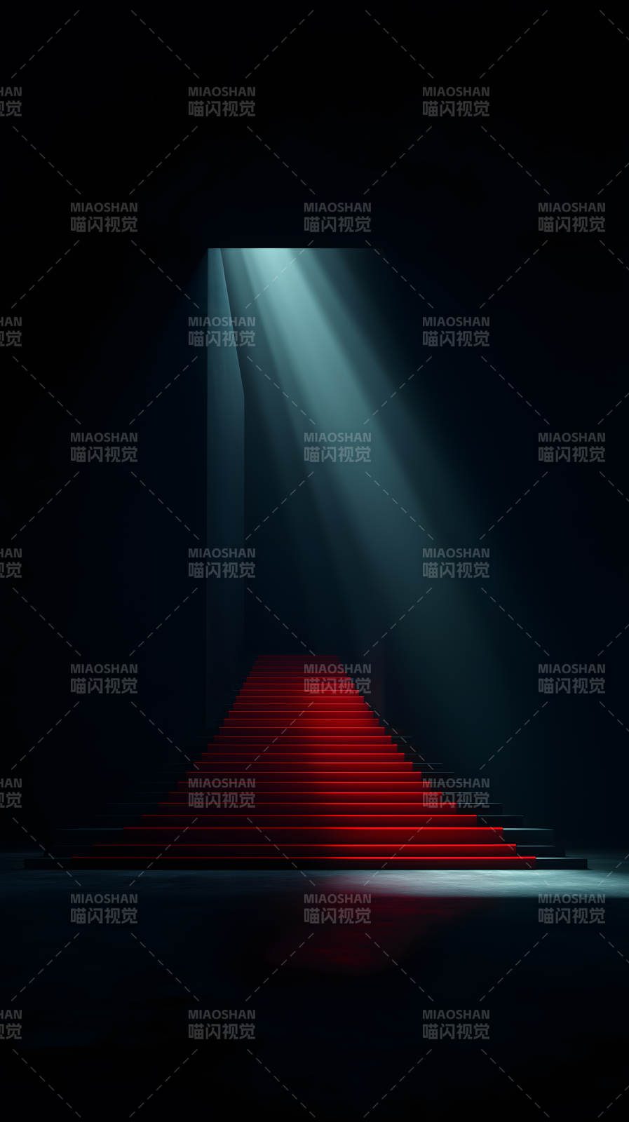 红毯阶梯通往光明之门图片