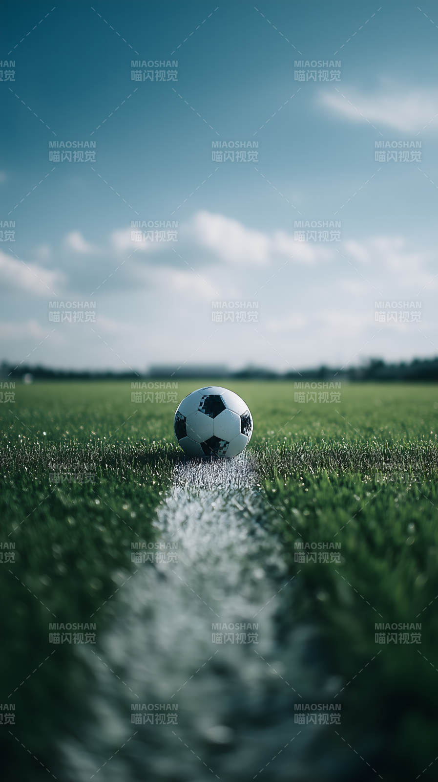 足球场草地蓝天白云阳光图片