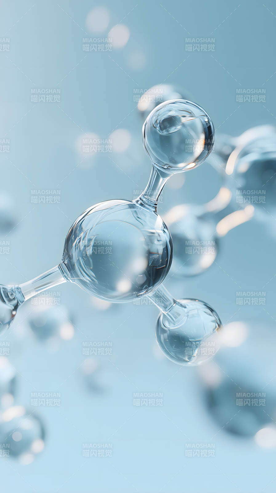 分子结构晶莹剔透光影交错图片