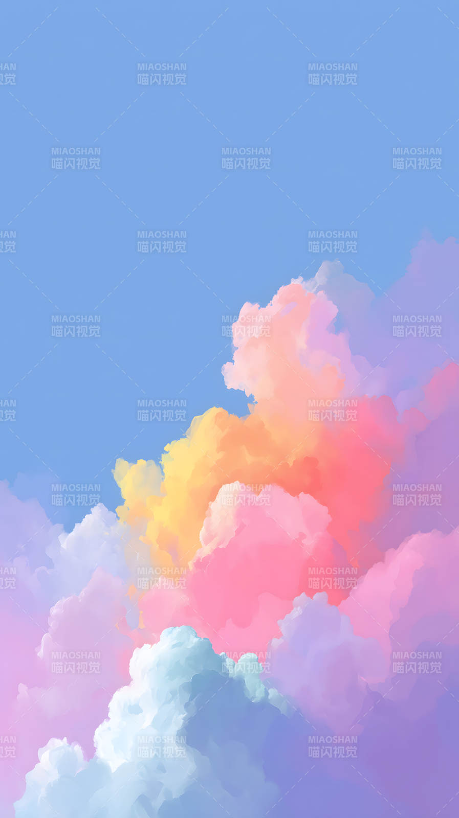 梦幻天空多彩云朵艺术画图片