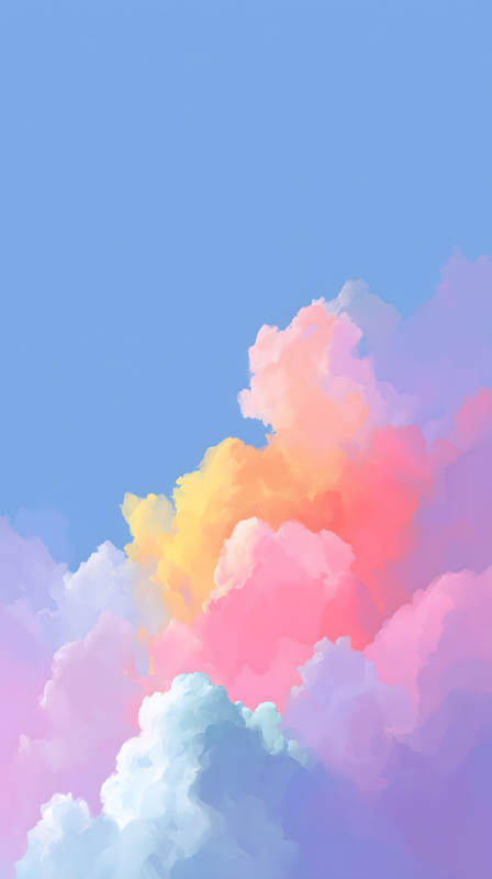 梦幻天空多彩云朵艺术画图片