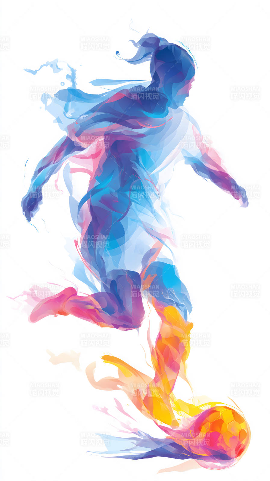 抽象运动员踢足球瞬间图片