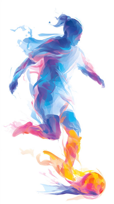抽象运动员踢足球瞬间图片