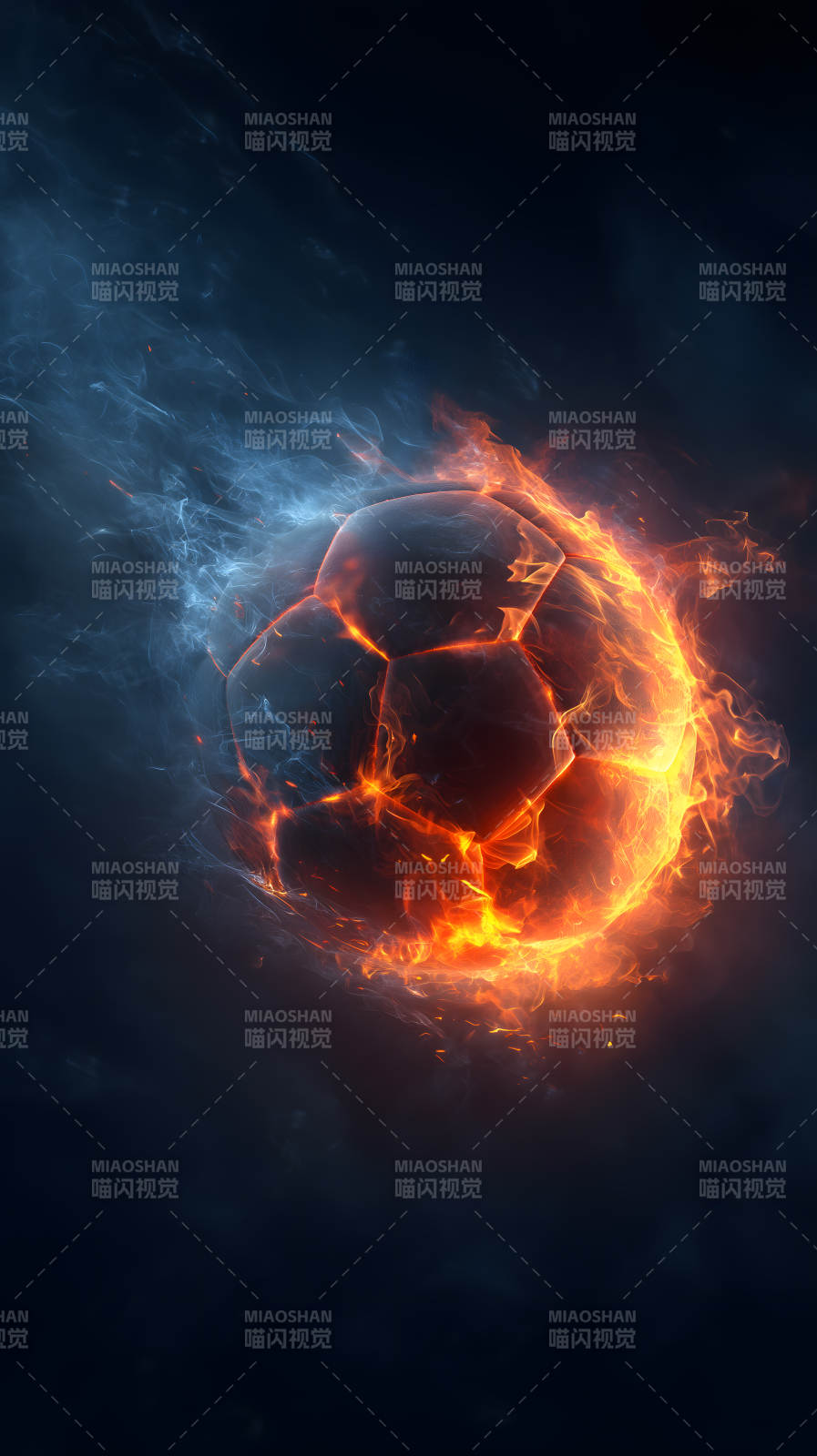 燃烧足球炫酷特效艺术图片