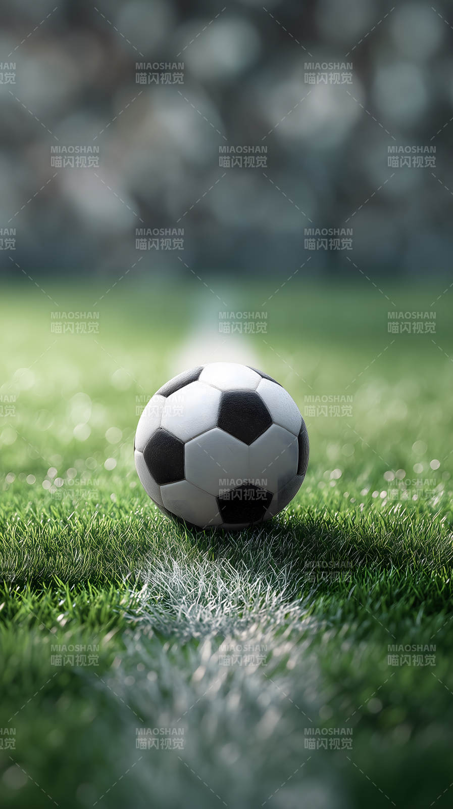 足球场上的足球特写镜头图片