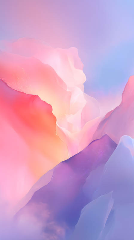 梦幻抽象山峦粉色渐变天空背景图片