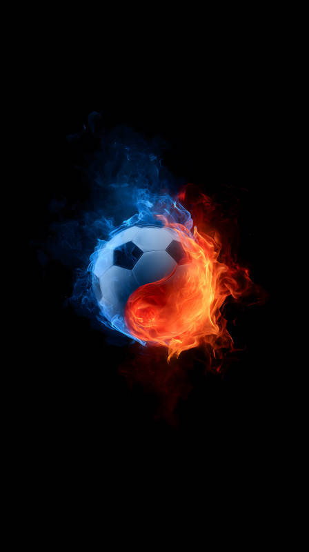 足球火焰冰霜阴阳图图片