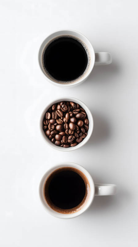 咖啡豆与咖啡组合展示图片