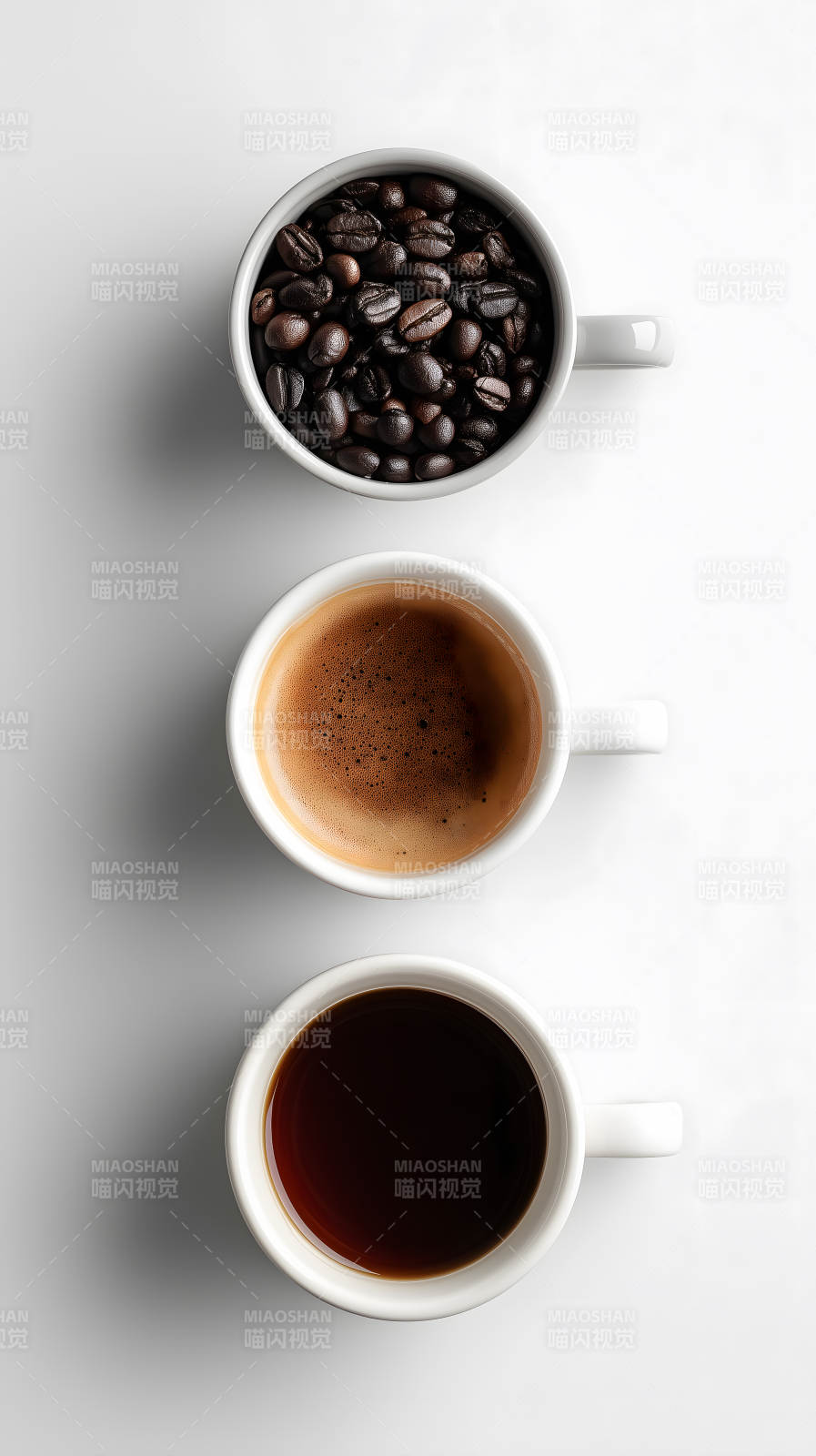 咖啡豆咖啡分层呈现图片