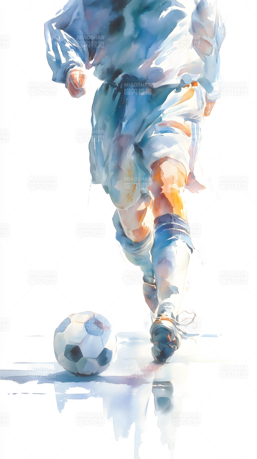 足球运动员带球冲刺画面图片