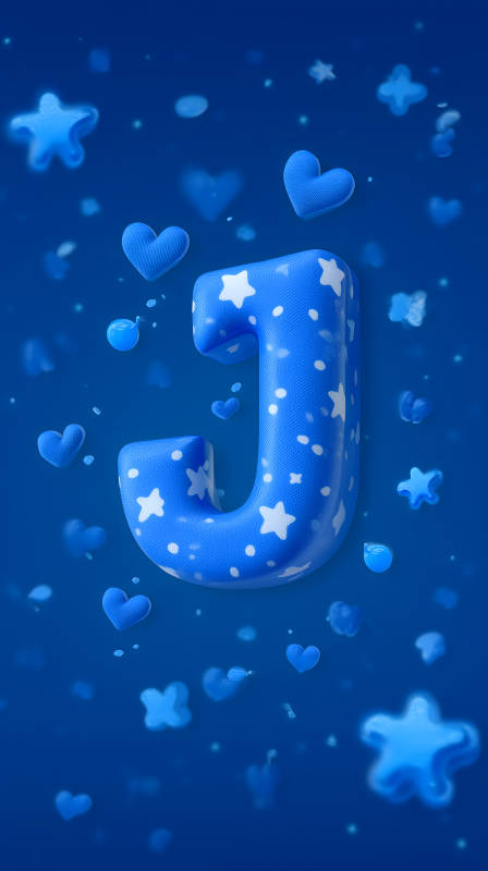 蓝色背景中的字母J图片